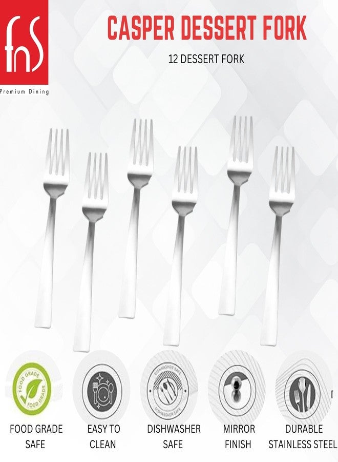 FNS Montavo by FnS Casper Stainless Steel Dessert Fork 12 pc Set for Dining Table, Home and Kitchen - Image 2
